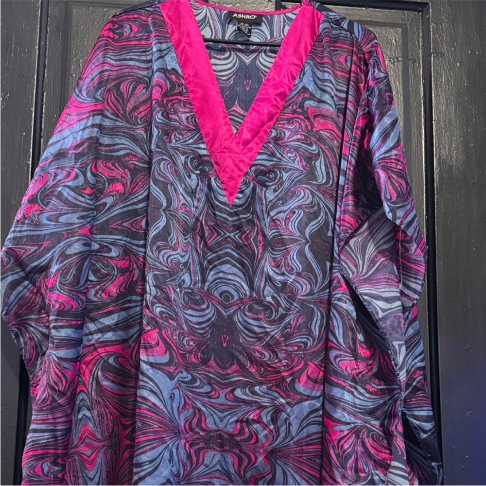 Beautiful MIU MIU Ashro Pink and Blue Swirl Kaftan